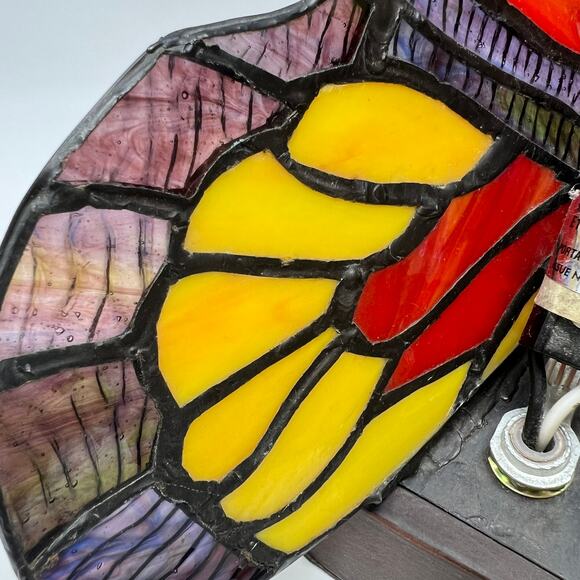 Tiffany Style Butterfly Table Lamp Stained Glass Night Light Boho Cottage Decor - Picture 13 of 16